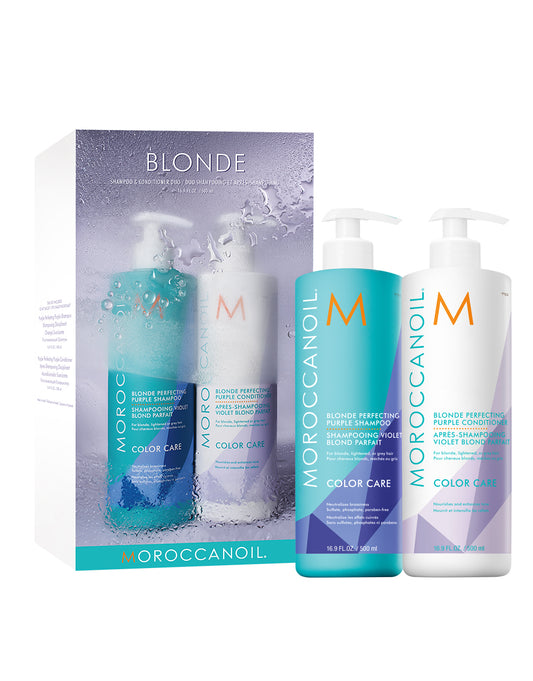 Moroccanoil Blonde Perfecting Shampoo & Conditioner 500ml Duo
